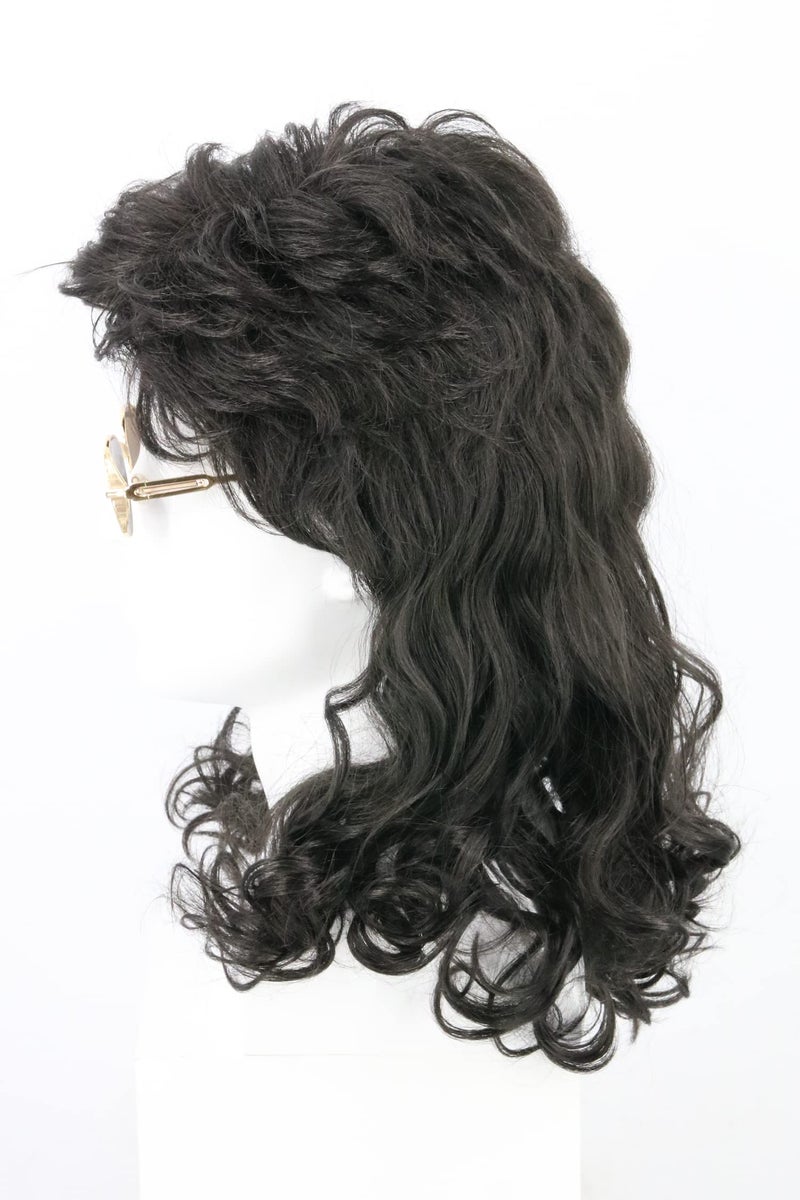 LeMarnia Men's Wig 80s Wig Black Mullet Wig Halloween Heavy Metal Rock Wig Costume Accessory Wig - Image 3